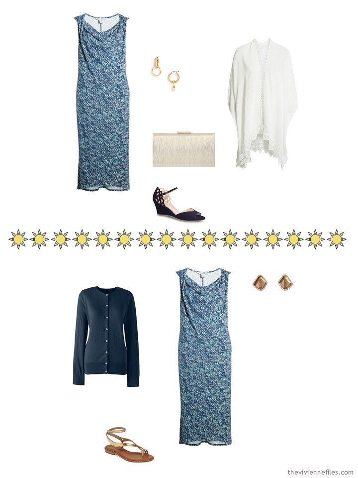 7. 2 ways to wear a print dress from a capsule wardrobe