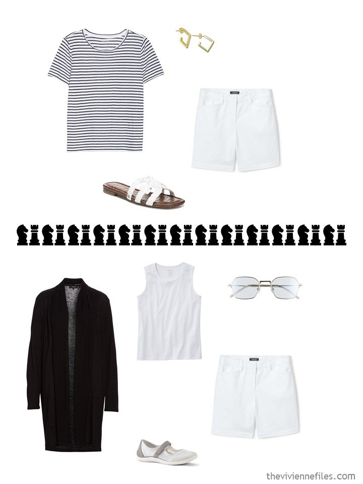 7. 2 ways to wear white shorts in a travel capsule wardrobe