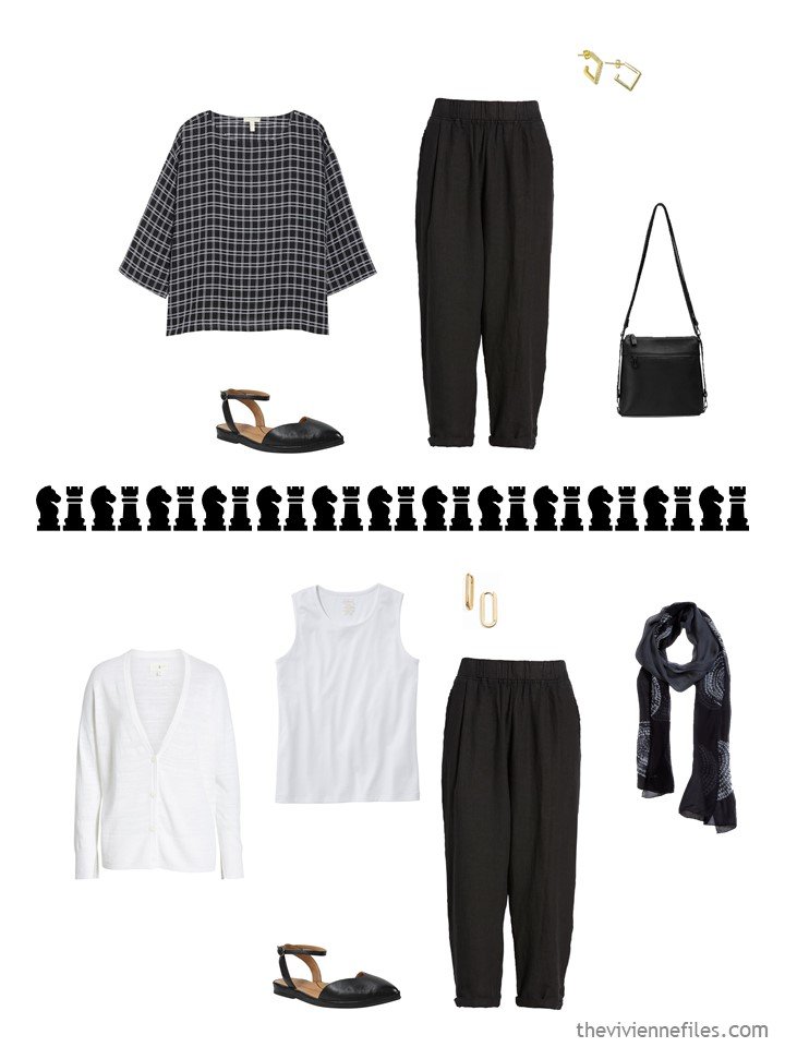 8. 2 ways to wear black pants in a travel capsule wardrobe