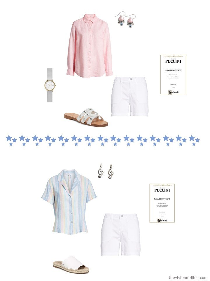 8. 2 ways to wear white shorts from a travel capsule wardrobe