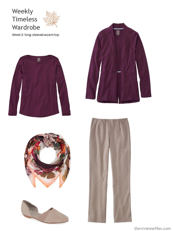 8. sable pants with plum accents