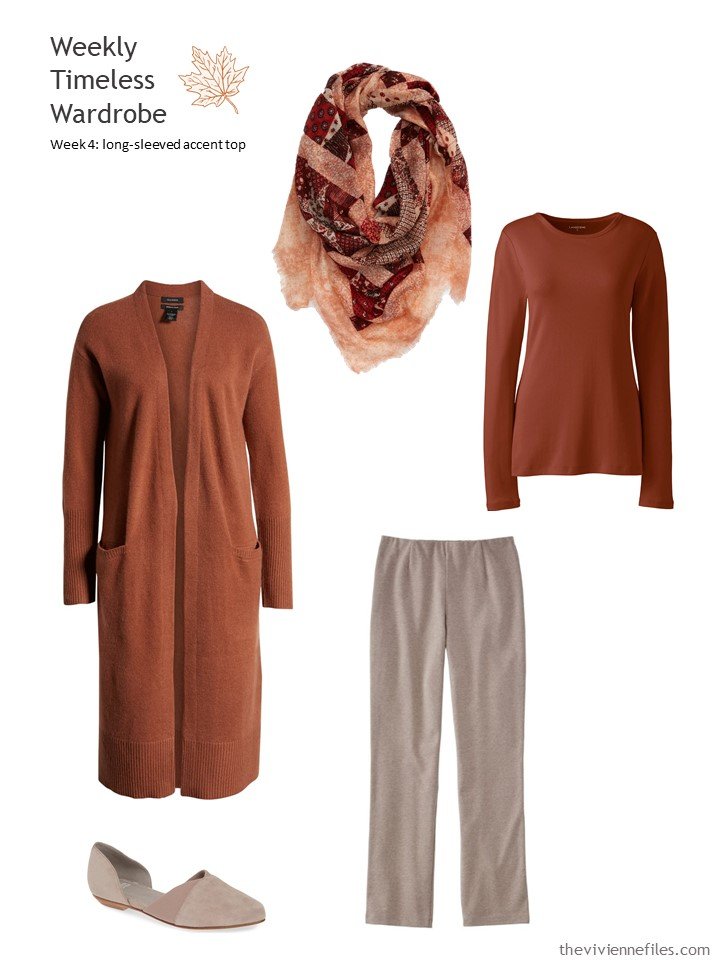 8. wearing cinnamon with taupe