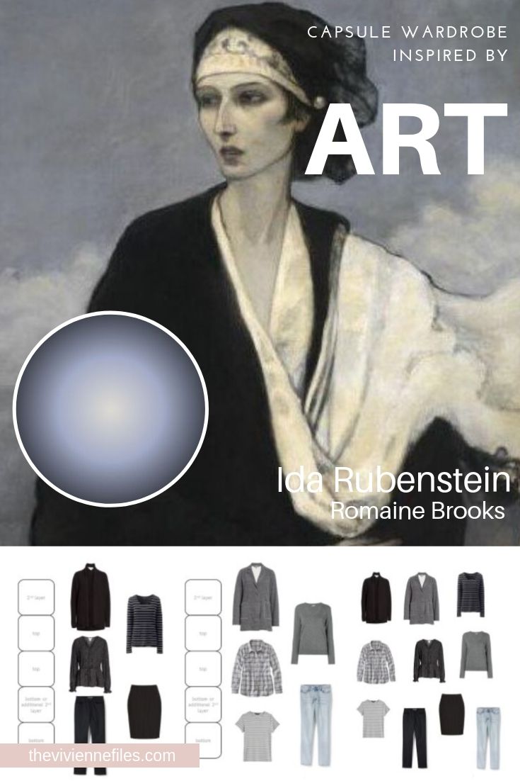 CREATE A TRAVEL CAPSULE WARDROBE INSPIRED BY ART: IDA RUBENSTEIN BY ROMAINE BROOKS, OR THE POWER OF 5-GARMENT CLUSTERS