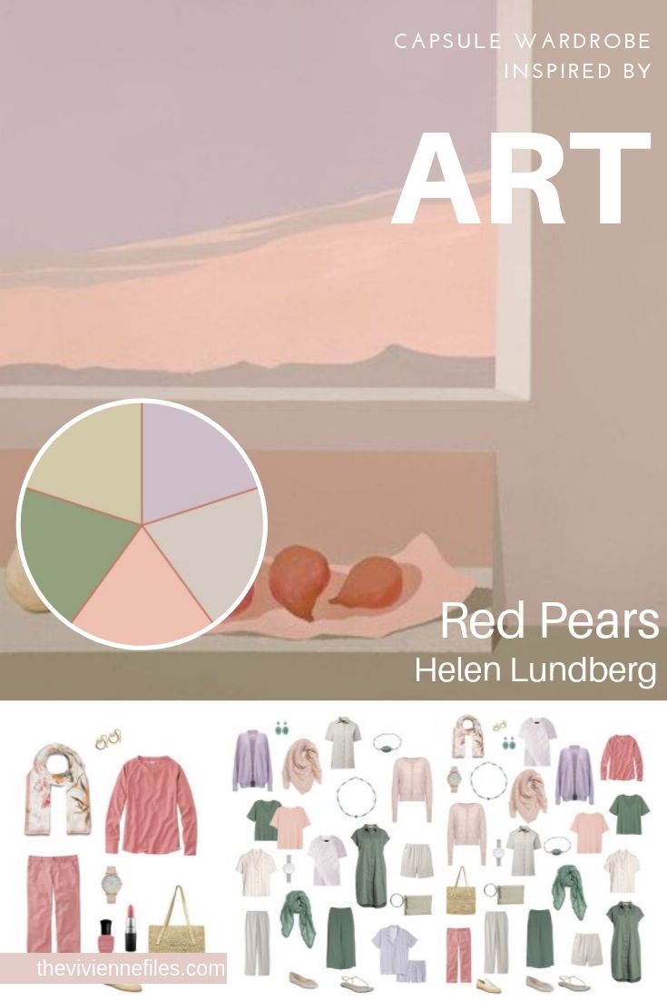 CREATE A TRAVEL CAPSULE WARDROBE BY STARTING WITH ART: RED PEARS BY HELEN LUNDBERG