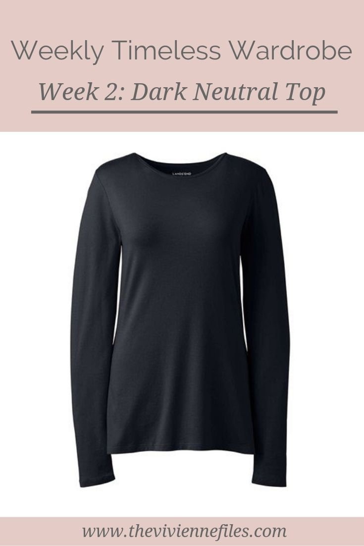 THE WEEKLY TIMELESS WARDROBE, WEEK 2: A DARK NEUTRAL TOP