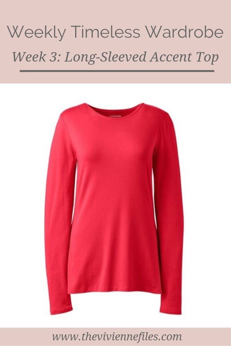 THE WEEKLY TIMELESS WARDROBE, WEEK 3: A LONG-SLEEVED ACCENT TOP