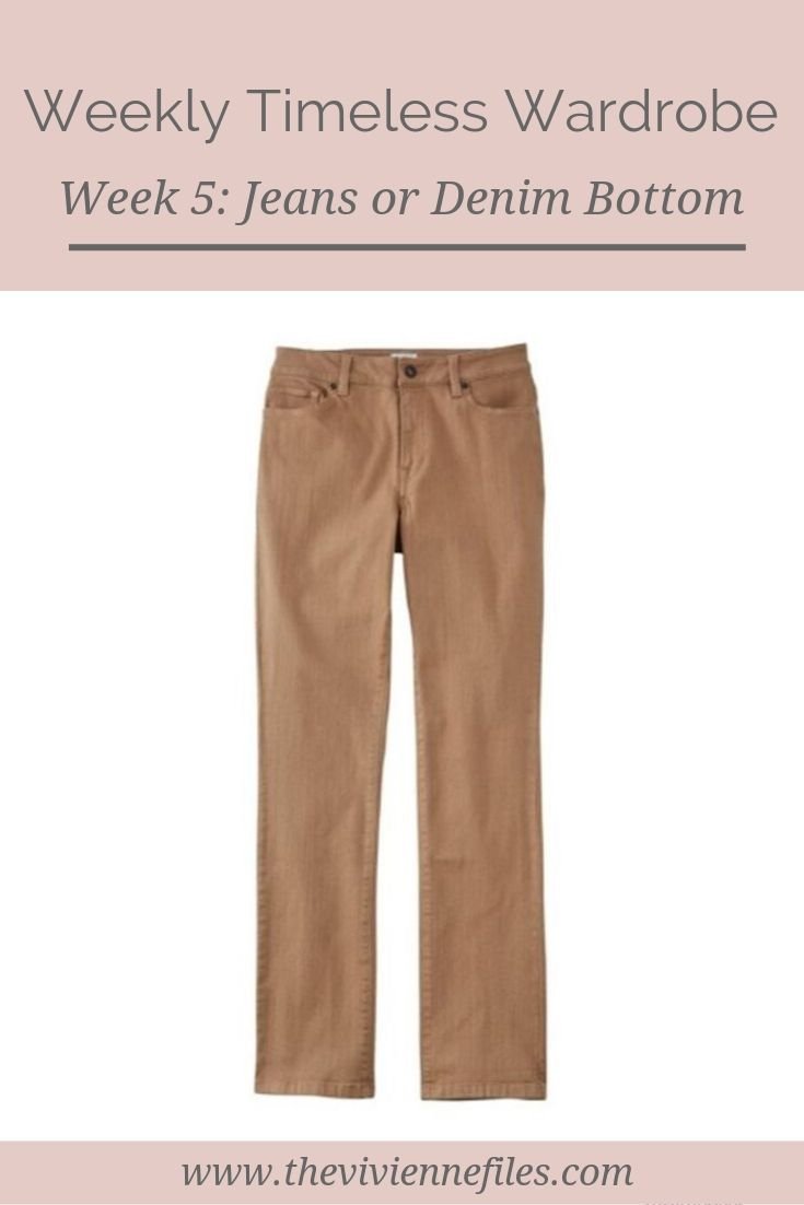 THE WEEKLY TIMELESS WARDROBE, WEEK 5: JEANS OR A DENIM BOTTOM