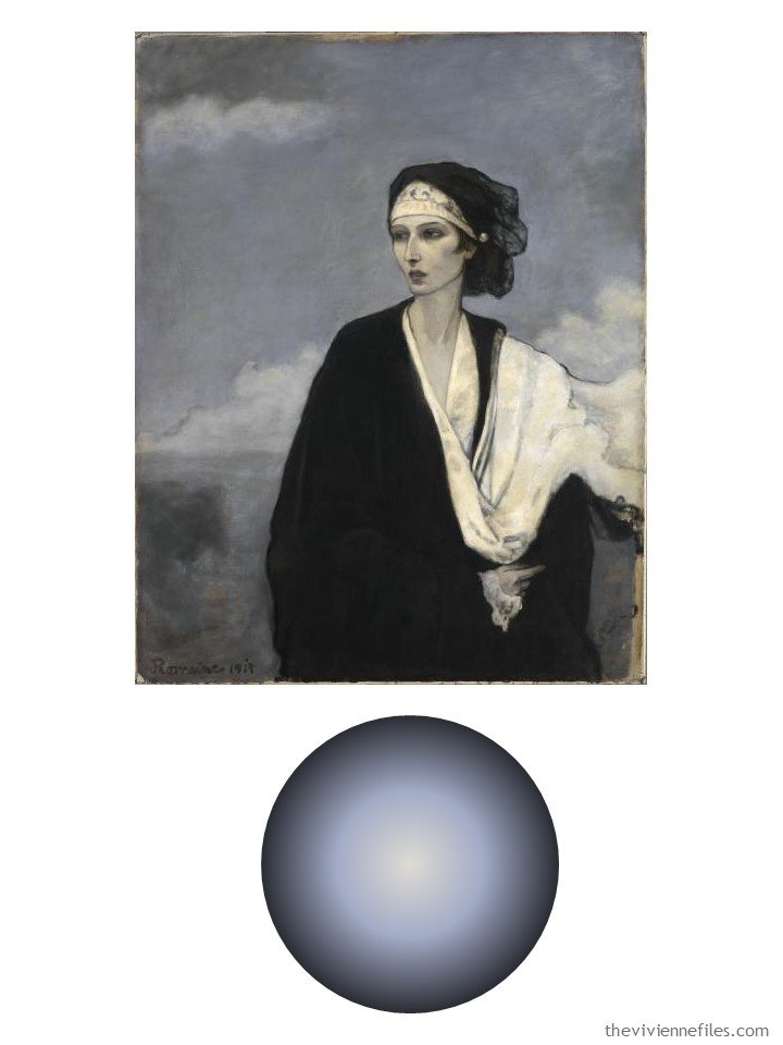 1. Ida Rubenstein by Romaine Brooks with color palette