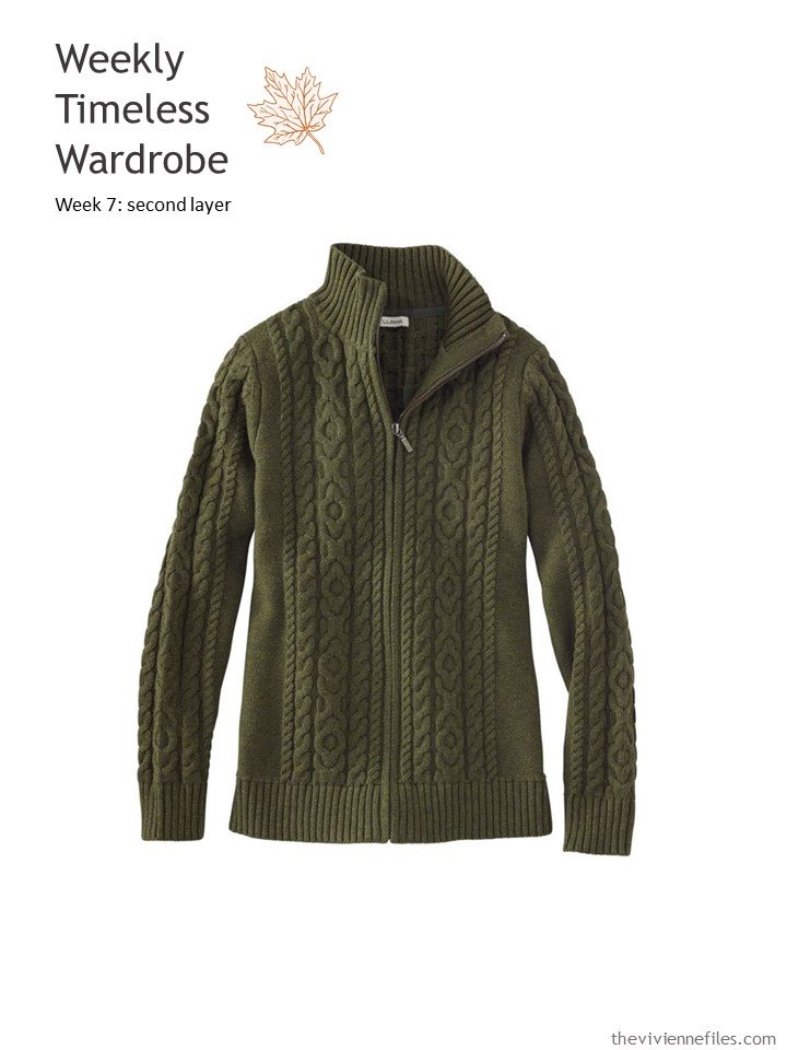 1. olive cabled cardigan