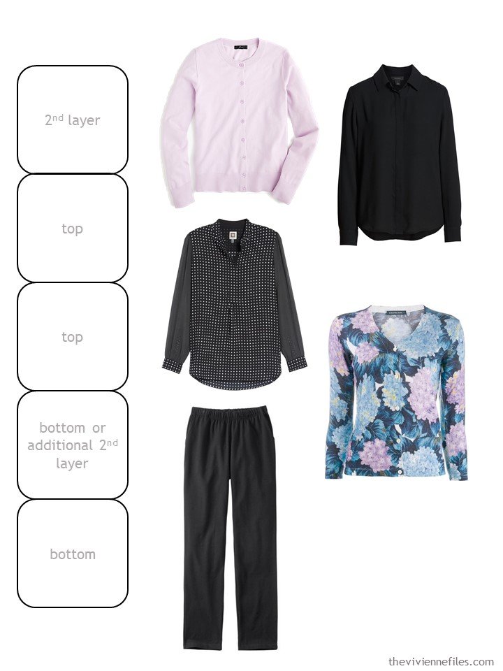 6. wardrobe cluster in black with pink and florals