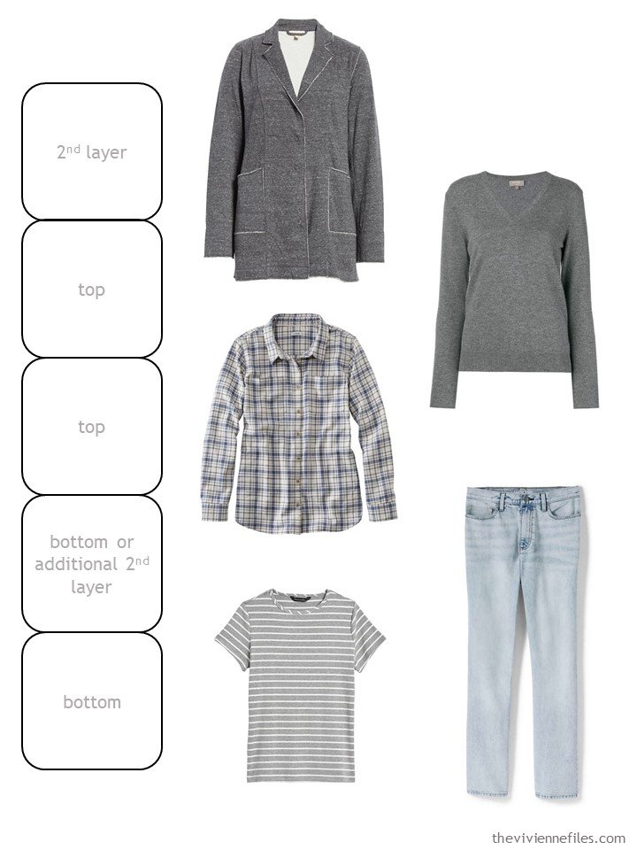 7. grey and denim wardrobe cluster