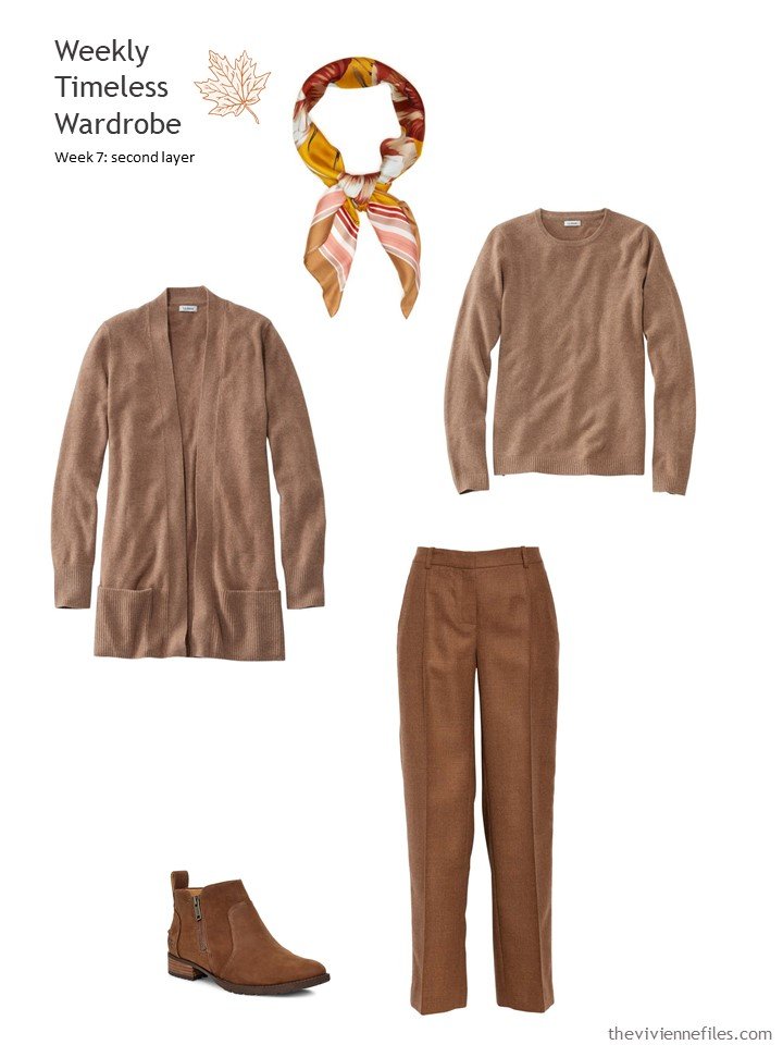 8. saddle brown twinset and pants