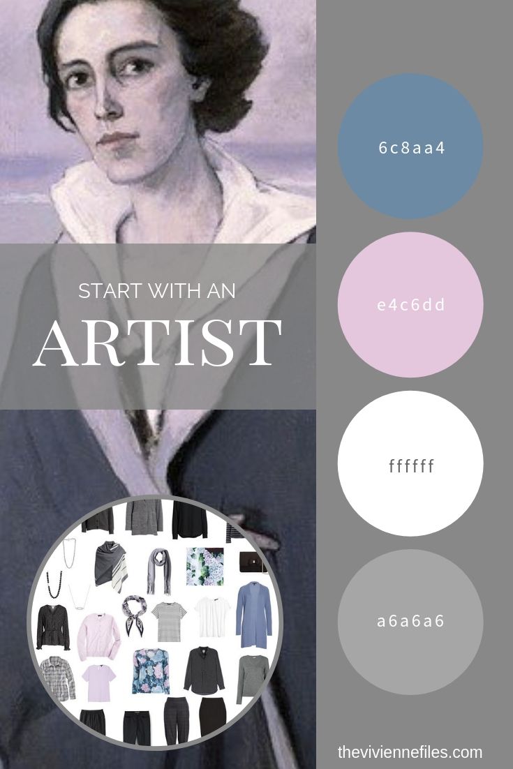 CREATE A TRAVEL CAPSULE WARDROBE WITH MULTIPLE “MOODS” OR ACCENT COLORS - START WITH AN ARTIST ROMAINE BROOKS