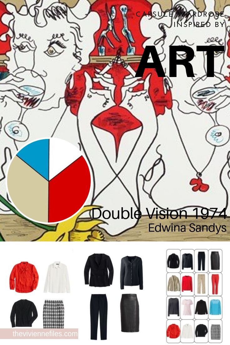 BUILD A TRAVEL CAPSULE WARDROBE STARTING WITH ART - DOUBLE VISION 1974 BY EDWINA SANDYS