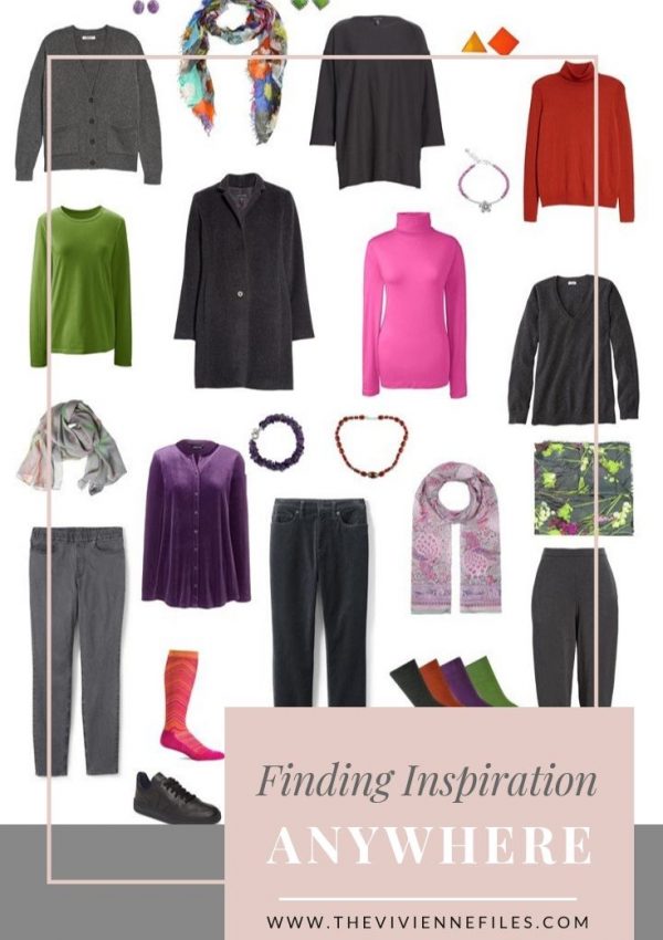 FIND INSPIRATION ANYWHERE! A TRAVEL CAPSULE WARDROBE IN GREY WITH BRIGHT ACCENTS