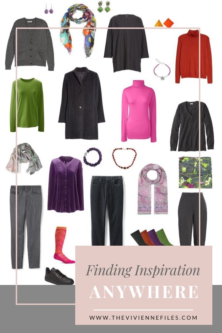 FIND INSPIRATION ANYWHERE! A TRAVEL CAPSULE WARDROBE IN GREY WITH BRIGHT ACCENTS