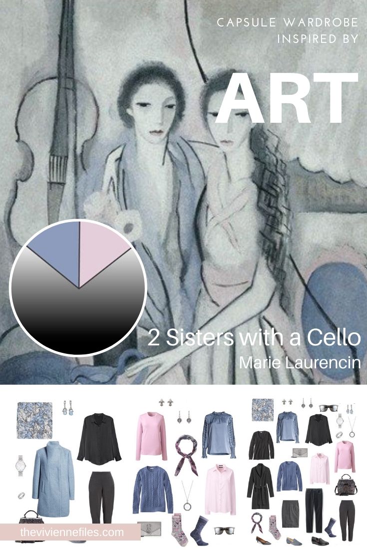 CREATE A TRAVEL CAPSULE WARDROBE - START WITH ART: 2 SISTERS WITH A CELLO BY MARIE LAURENCIN