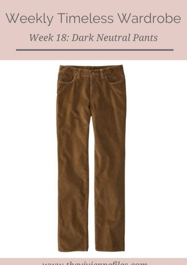 THE WEEKLY TIMELESS WARDROBE, WEEK 18: DARK NEUTRAL CORDUROY PANTS