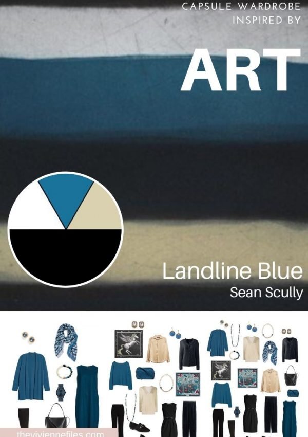 CREATE A TRAVEL CAPSULE WARDROBE - START WITH ART: LANDLINE BLUE BY SEAN SCULLY