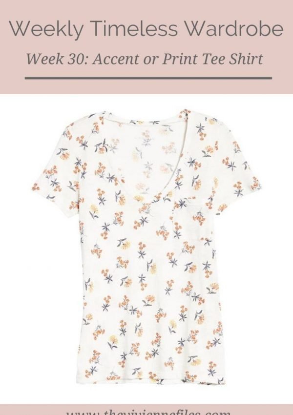 THE WEEKLY TIMELESS WARDROBE, WEEK 30: AN ACCENT OR PRINT SHORT-SLEEVED TEE