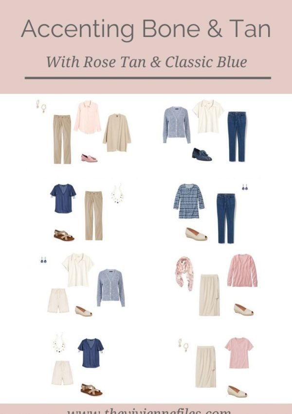 ACCENT A BONE AND TAN WARDROBE WITH ROSE TAN AND CLASSIC BLUE