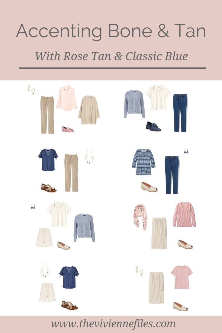 ACCENT A BONE AND TAN WARDROBE WITH ROSE TAN AND CLASSIC BLUE