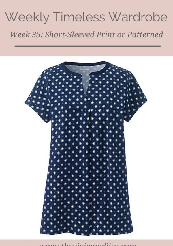 THE WEEKLY TIMELESS WARDROBE, WEEK 35: SHORT-SLEEVED PRINT OR PATTERNED TOP