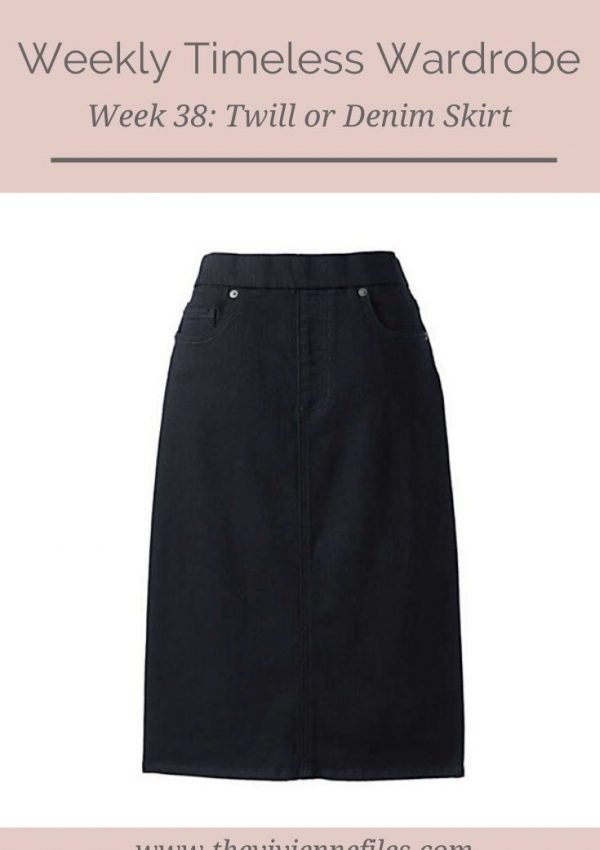 THE WEEKLY TIMELESS WARDROBE, WEEK 38: A TWILL OR DENIM SKIRT