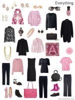 Planning Accessories for a Travel Capsule Wardrobe, in Black and Pink ...