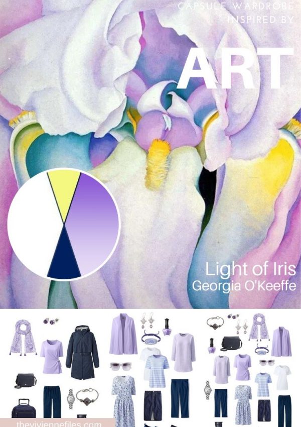START WITH ART: LIGHT OF IRIS BY GEORGIA O’KEEFFE INSPIRES A TRAVEL CAPSULE WARDROBE