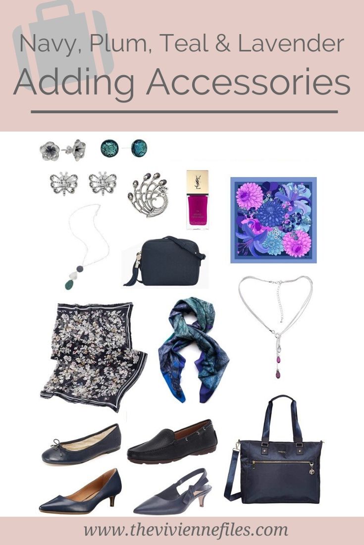 Adding Accessories: A Work Wardrobe in Navy, Plum, Teal and Lavender - The  Vivienne Files