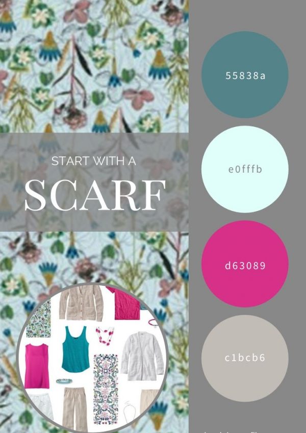 START WITH 2 SCARVES_ A TEAL AND HOT PINK ACCENTED TRAVEL CAPSULE WARDROBE