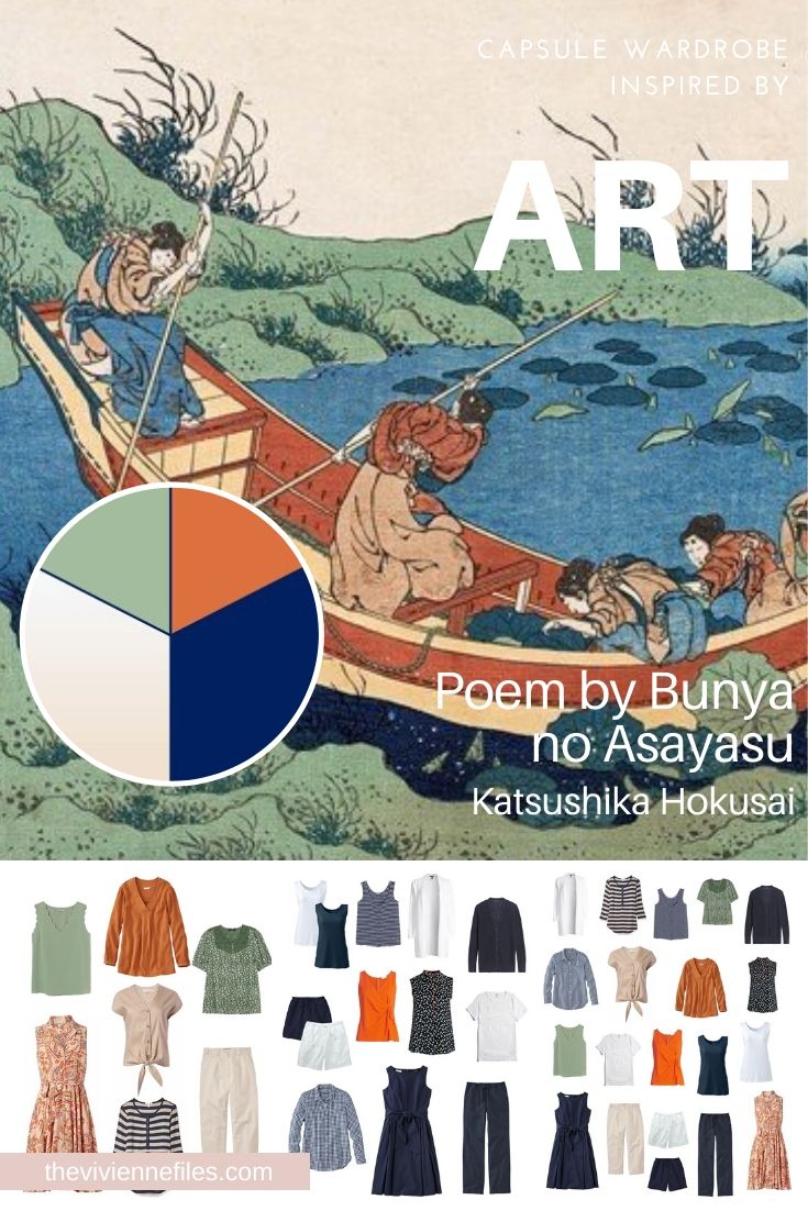 2 MOODS IN 1 TRAVEL CAPSULE WARDROBE: START WITH ART – POEM BY BUNYA NO ASAYASU BY HOKUSAI