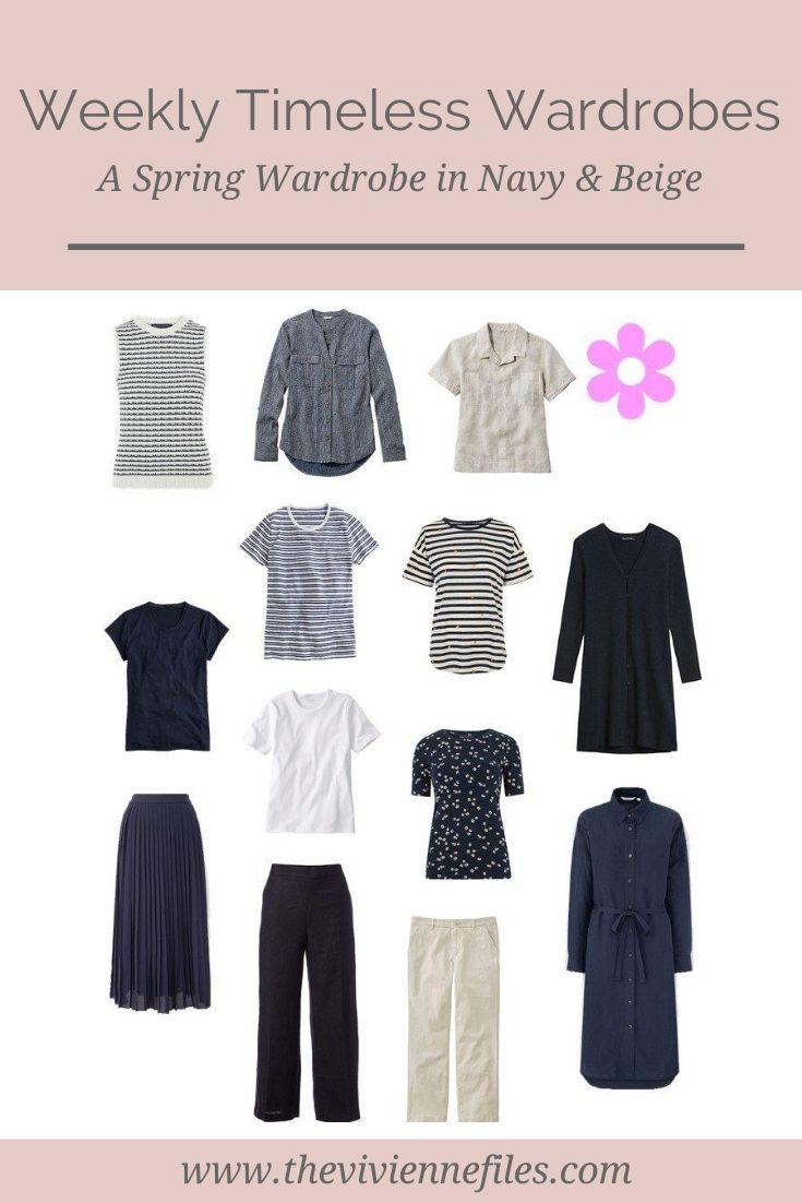 A SPRING WARDROBE! A NAVY & BEIGE WEEKLY TIMELESS WARDROBE