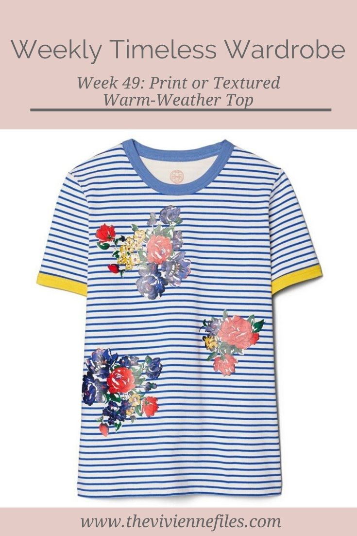 THE WEEKLY TIMELESS WARDROBE, WEEK 49: PRINT OR TEXTURED WARM-WEATHER TOP