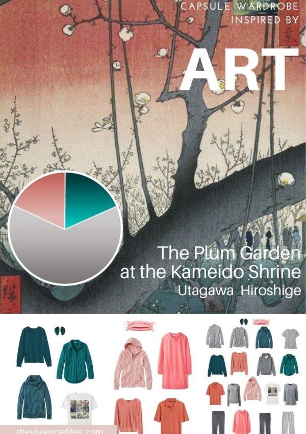 START WITH ART: BUILDING A TRAVEL CAPSULE WARDROBE BASED ON THE PLUM GARDEN AT THE KAMEIDO SHRINE BY UTAGAWA HIROSHIGE