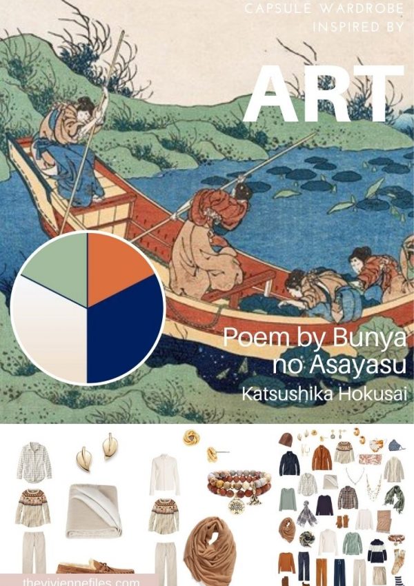 START WITH ART: ADDING ACCESSORIES TO A WARDROBE – POEM BY BUNYA NO ASAYASU BY HOKUSAI