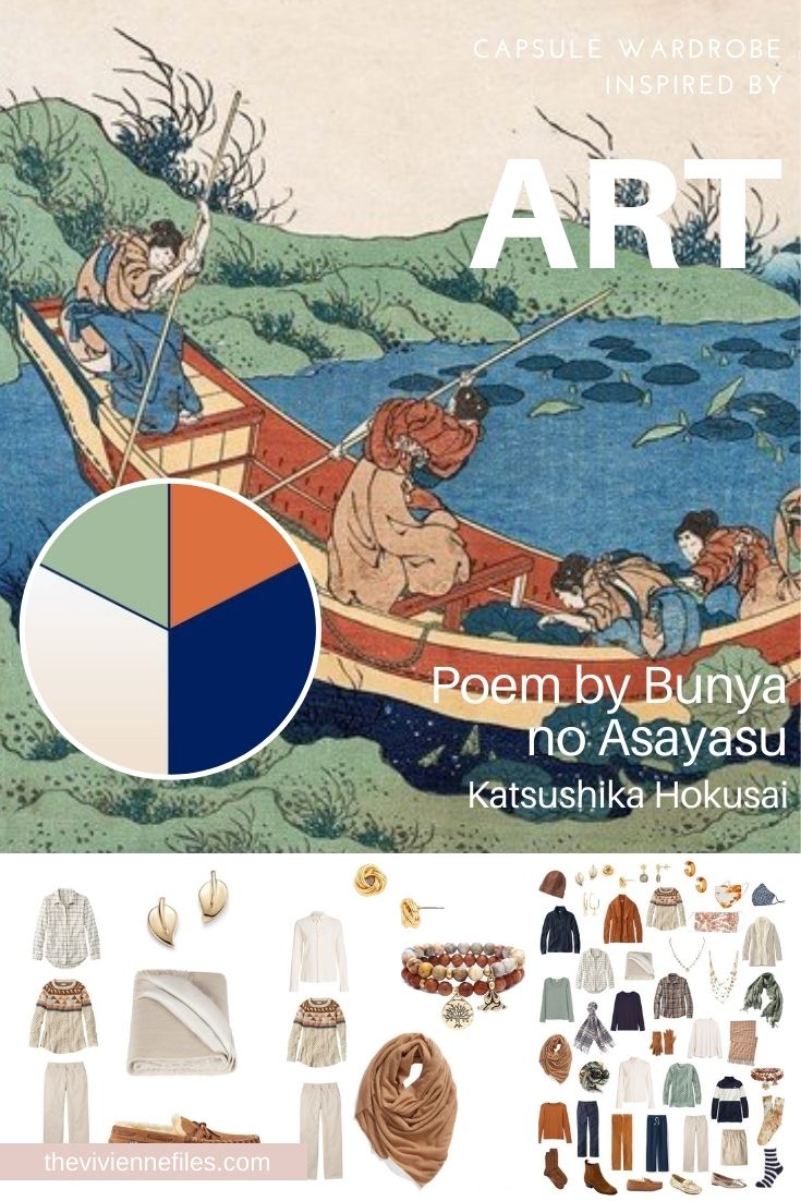 START WITH ART: ADDING ACCESSORIES TO A WARDROBE – POEM BY BUNYA NO ASAYASU BY HOKUSAI
