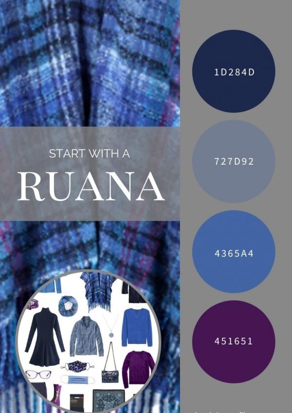 START WITH A RUANA! NAVY LOFTY PLAID RUANA BY ECHO