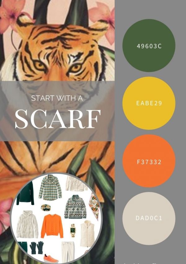 START WITH A SCARF_ TIGER IN THE GRASS BY ECHO