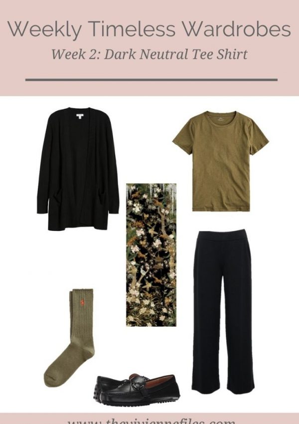 WEEKLY TIMELESS WARDROBE #2 – DARK NEUTRAL TEE SHIRT