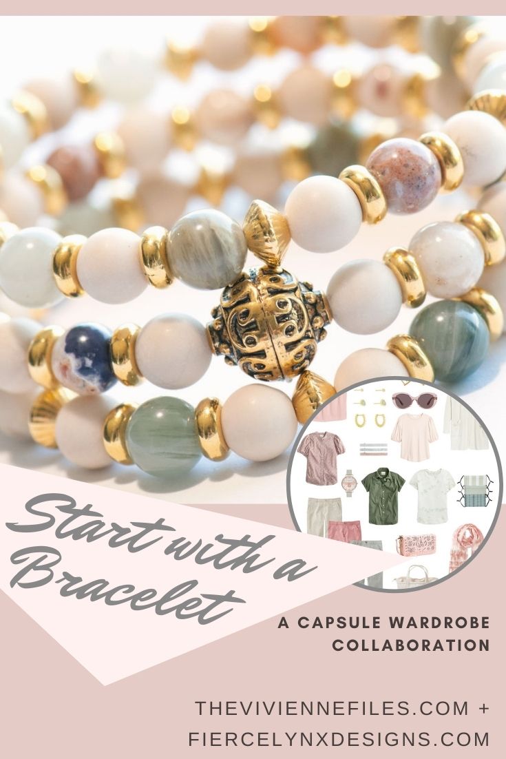 Build a capsule wardrobe starting with a bracelet in desert tones