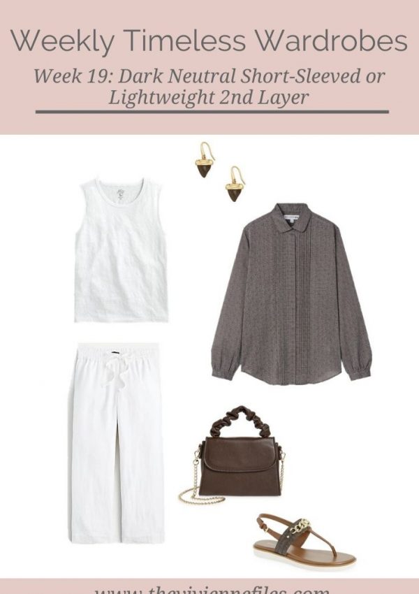 WEEKLY TIMELESS WARDROBE #19 – DARK NEUTRAL SHORT-SLEEVE OR LIGHTWEIGHT 2ND LAYER