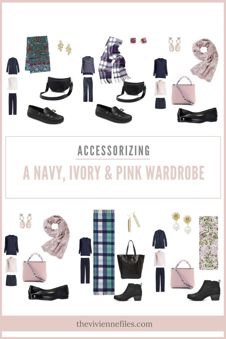 ACCESSORIZING A NAVY, IVORY AND PALE PINK CAPSULE WARDROBE