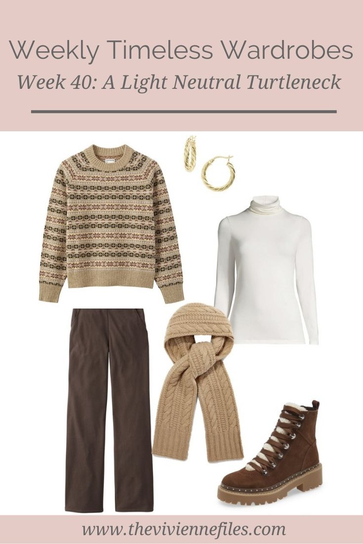 Weekly Timeless Wardrobe #40: A Light Neutral Cotton Turtleneck