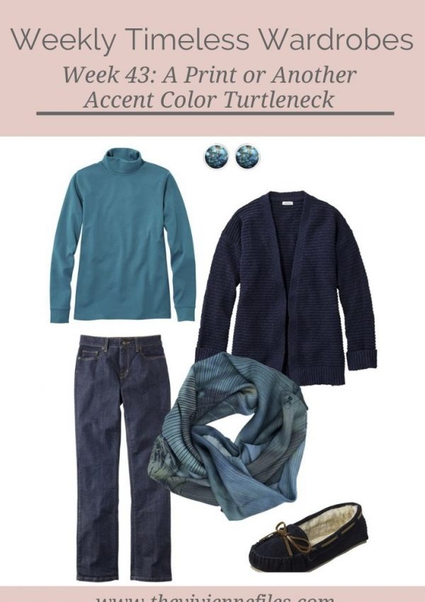 Weekly Timeless Wardrobe #43: A Print, or Another Accent Color Cotton Turtleneck