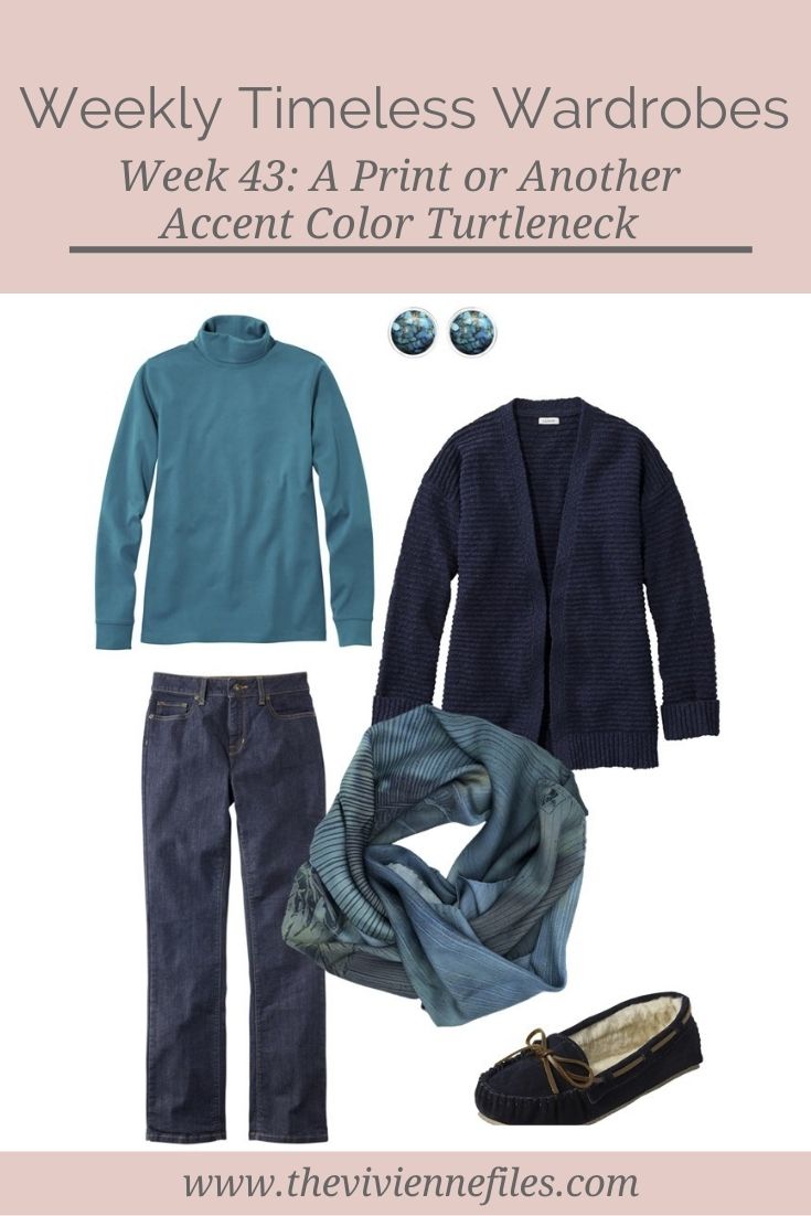 Weekly Timeless Wardrobe #43: A Print, or Another Accent Color Cotton Turtleneck