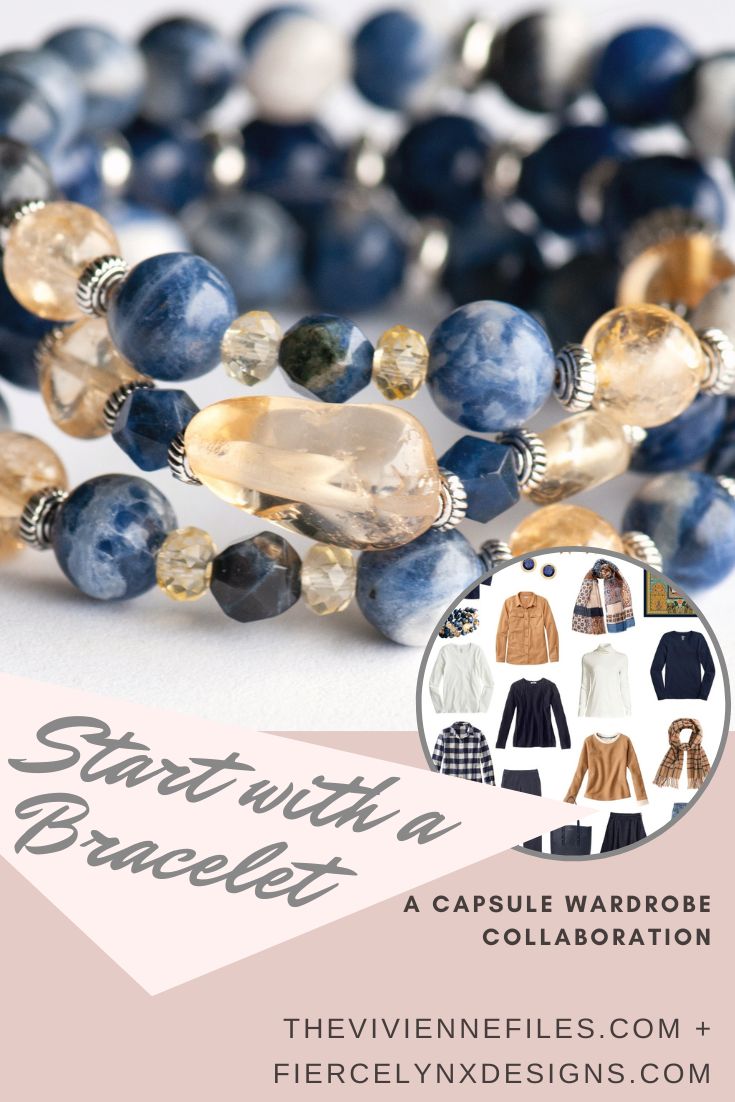 Build a capsule wardrobe starting with a bracelet in Navy and Gold