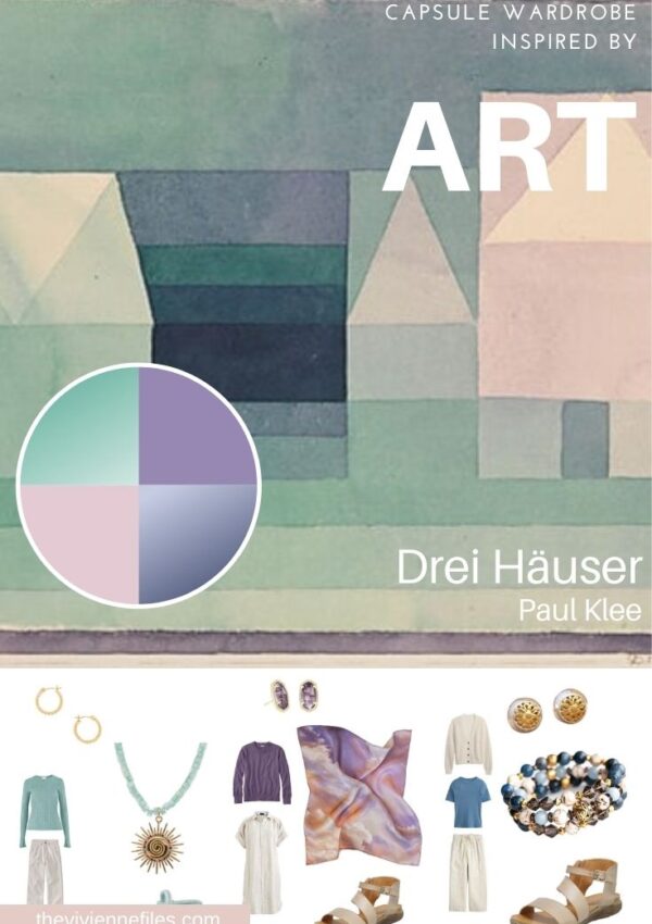 Accessorize a Warm Weather Capsule Wardrobe by Starting with Art Drei Häuser By Paul Klee