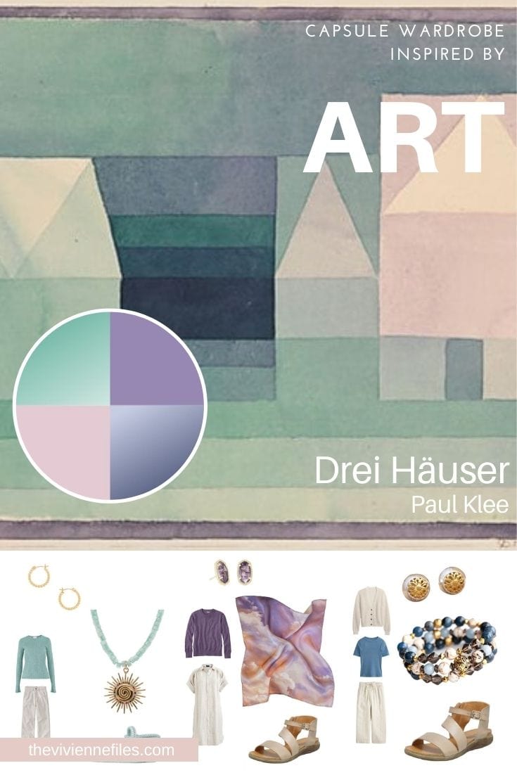 Accessorize a Warm Weather Capsule Wardrobe by Starting with Art Drei Häuser By Paul Klee